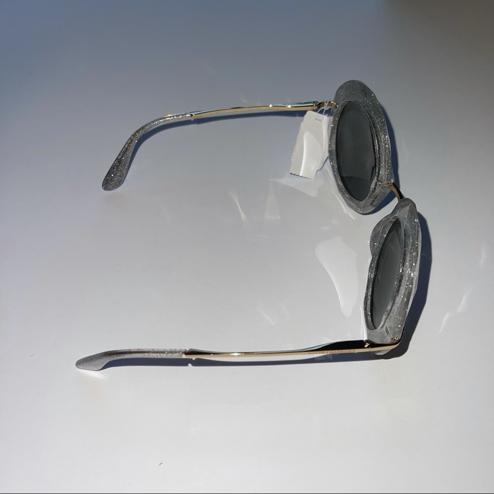 # Dolce and Gabbana Round Frame Glitter Acetate Sunglasses In Silver New - Picture 10 of 16